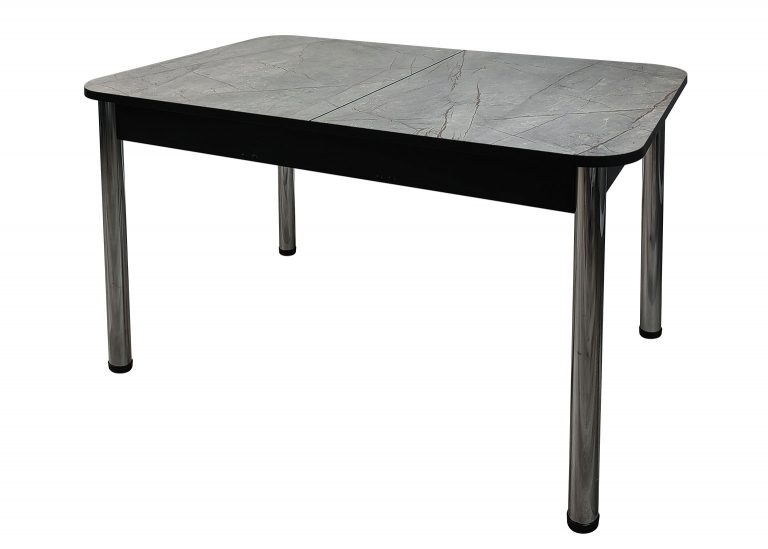 Стол Премьер раздвижной 170 x 90 (+50) см / Прямоугольный / Пластик Бронзовый Каспий / Опора 4 Хром РУСТ